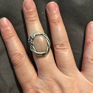 Pandora Wanda's Garden Silver Rhodonite Ring Retired sz 52